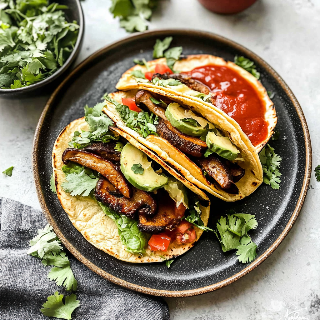 Recipe preparation for Mushroom Tacos